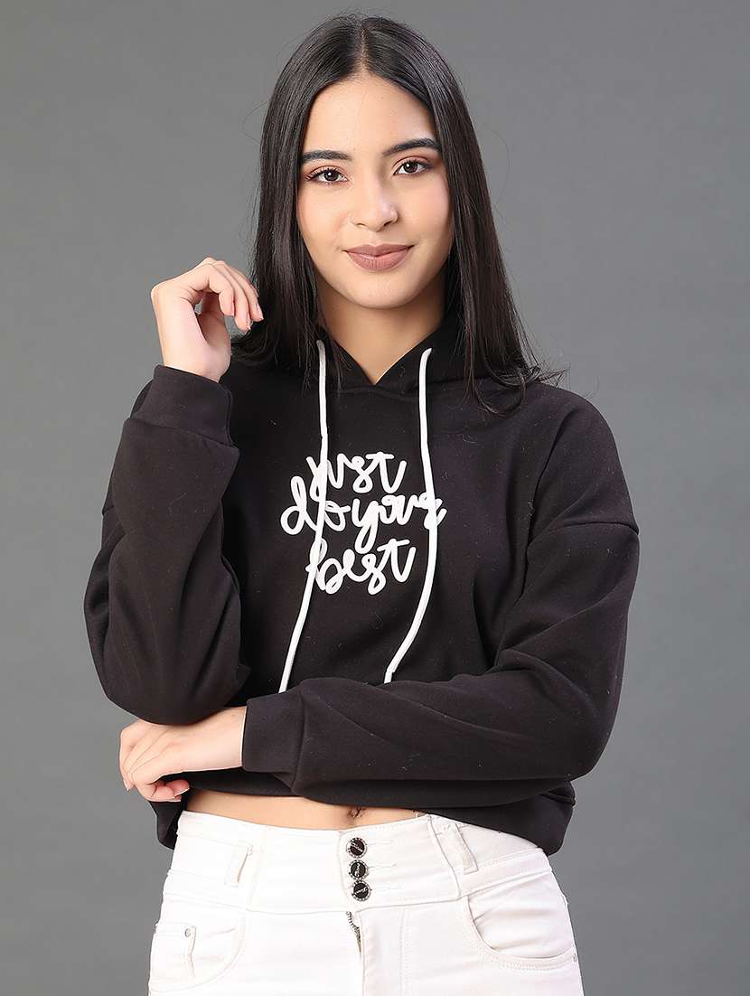women printed long sleeve hooded sweatshirt - 22088281 -  Standard Image - 1