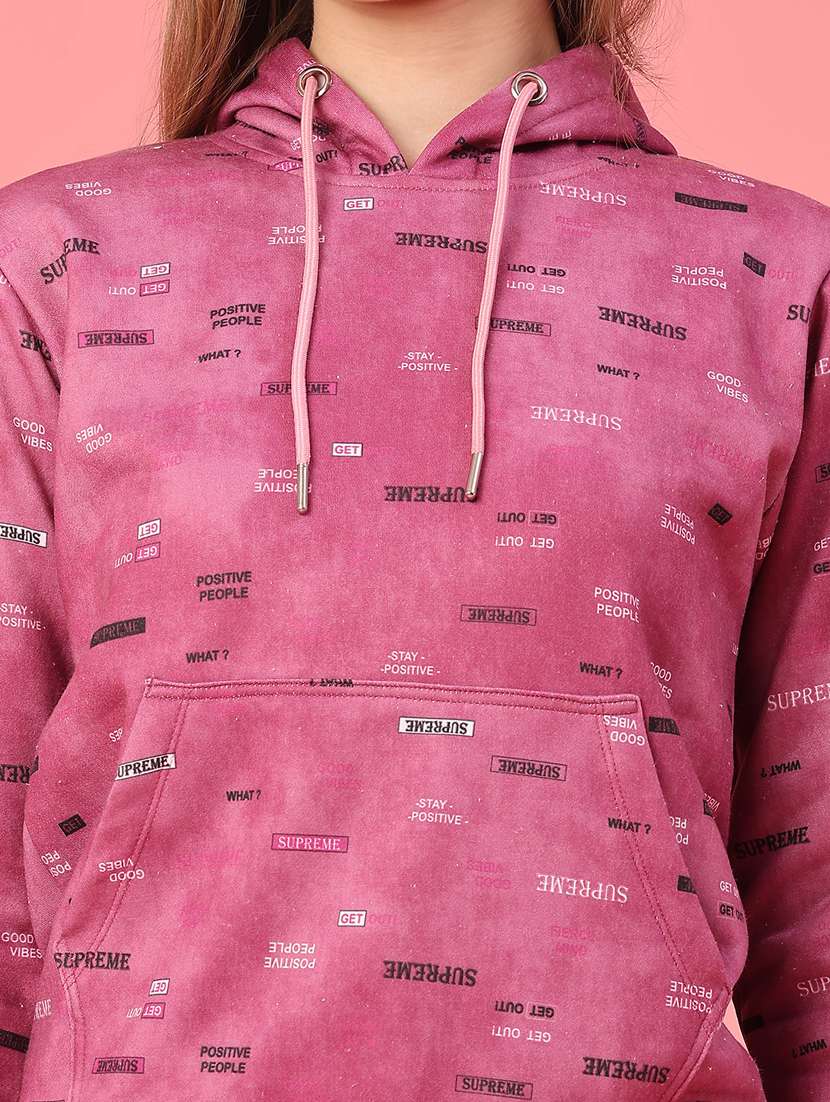 women printed long sleeve hooded sweatshirt - 22088392 -  Standard Image - 4