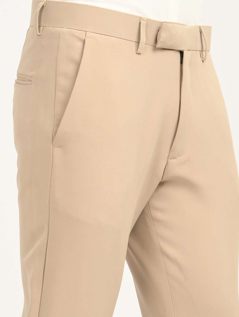 men solid mid rise slim fit formal trouser - 22088446 - Standard Image - 4