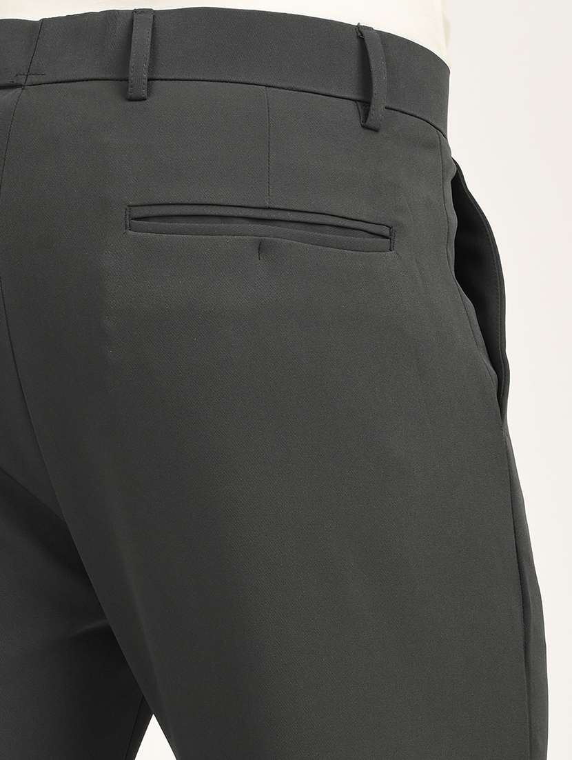 men solid mid rise slim fit formal trouser - 22088451 - Standard Image - 4