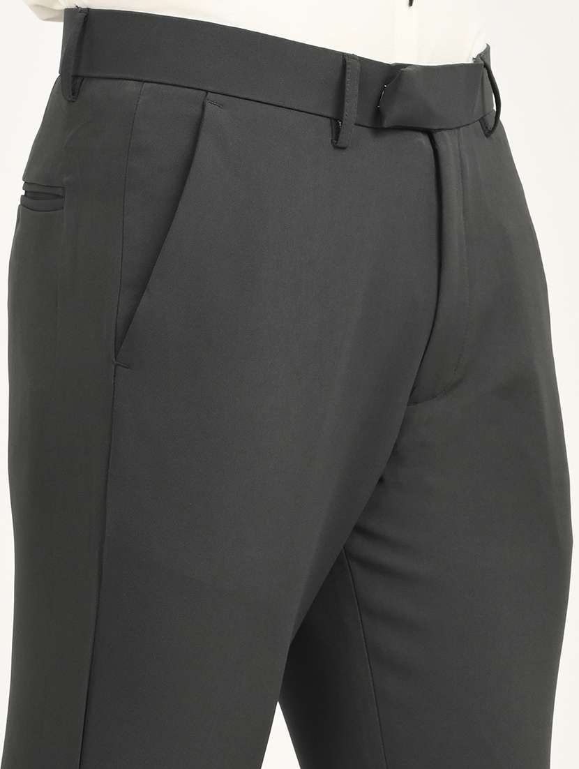 men solid mid rise slim fit formal trouser - 22088453 - Standard Image - 4