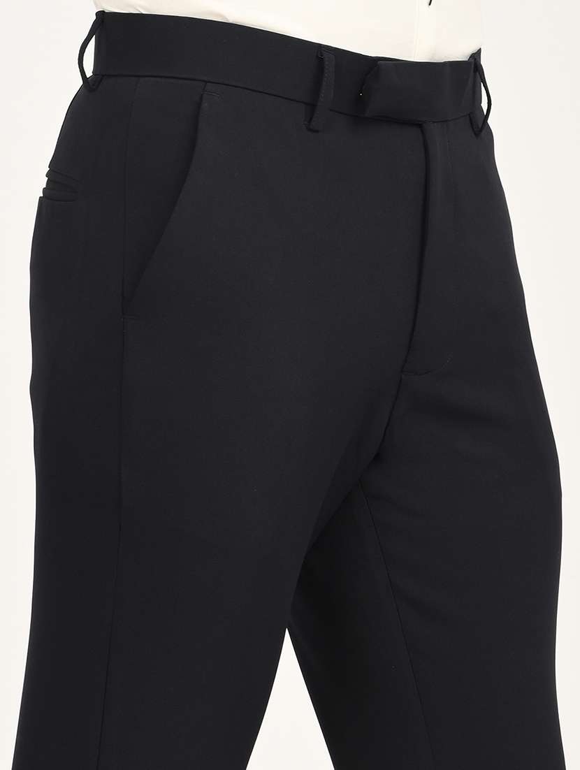 men solid mid rise slim fit formal trouser - 22088454 - Standard Image - 4