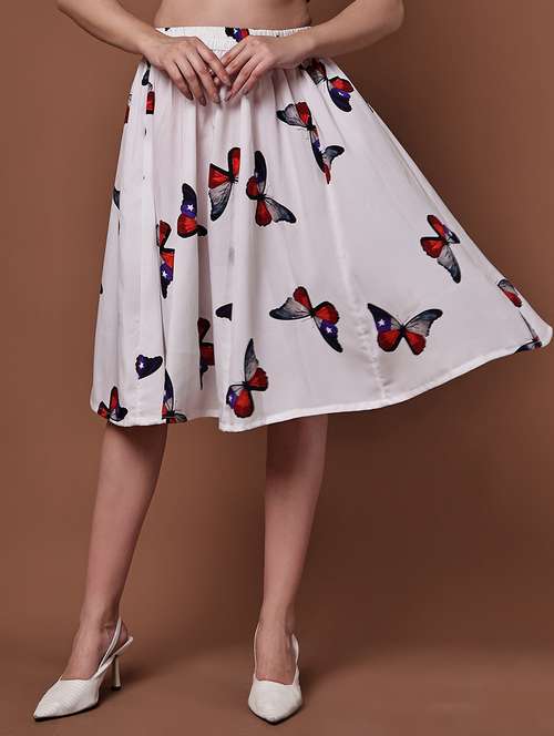 women printed high rise flared skirt - 22088457 - Standard Image - 0