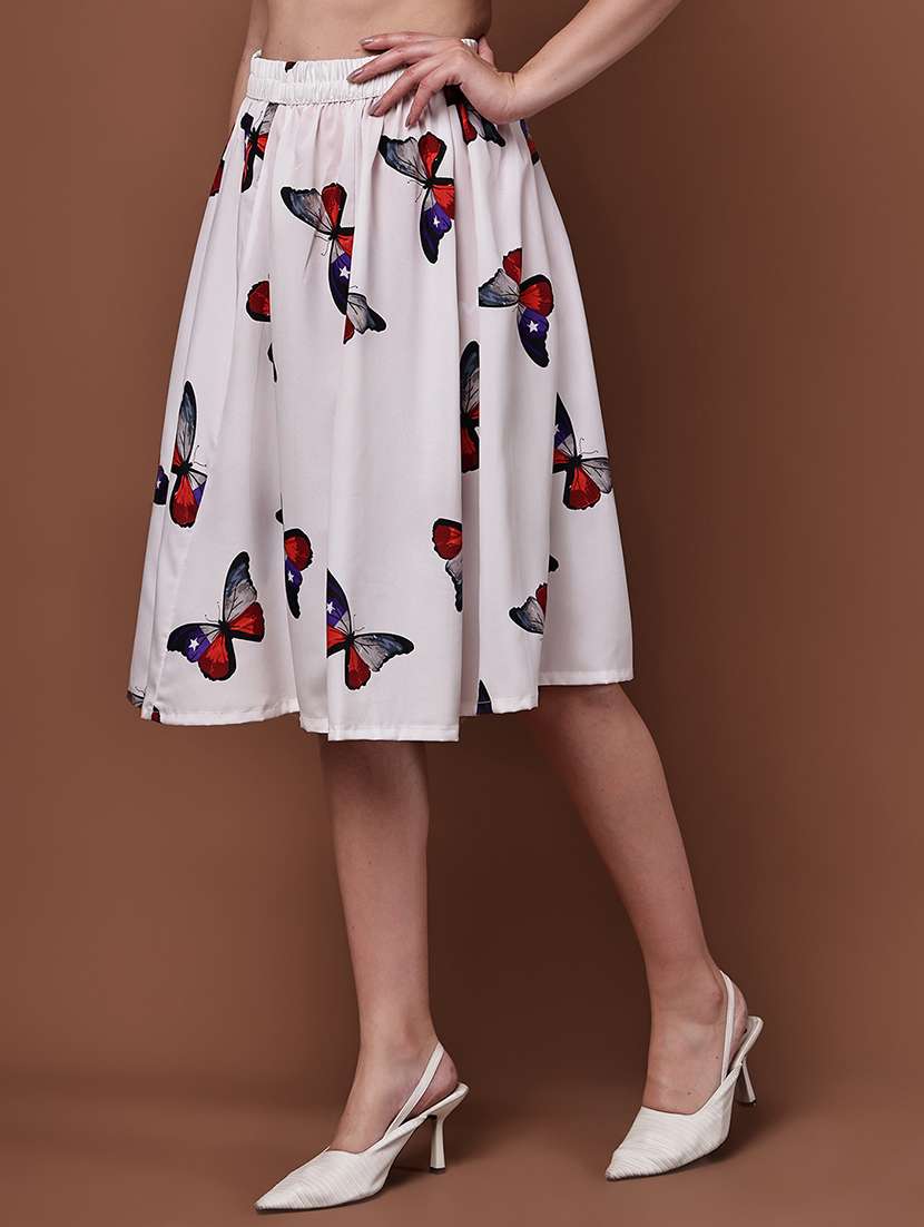 women printed high rise flared skirt - 22088457 -  Standard Image - 1