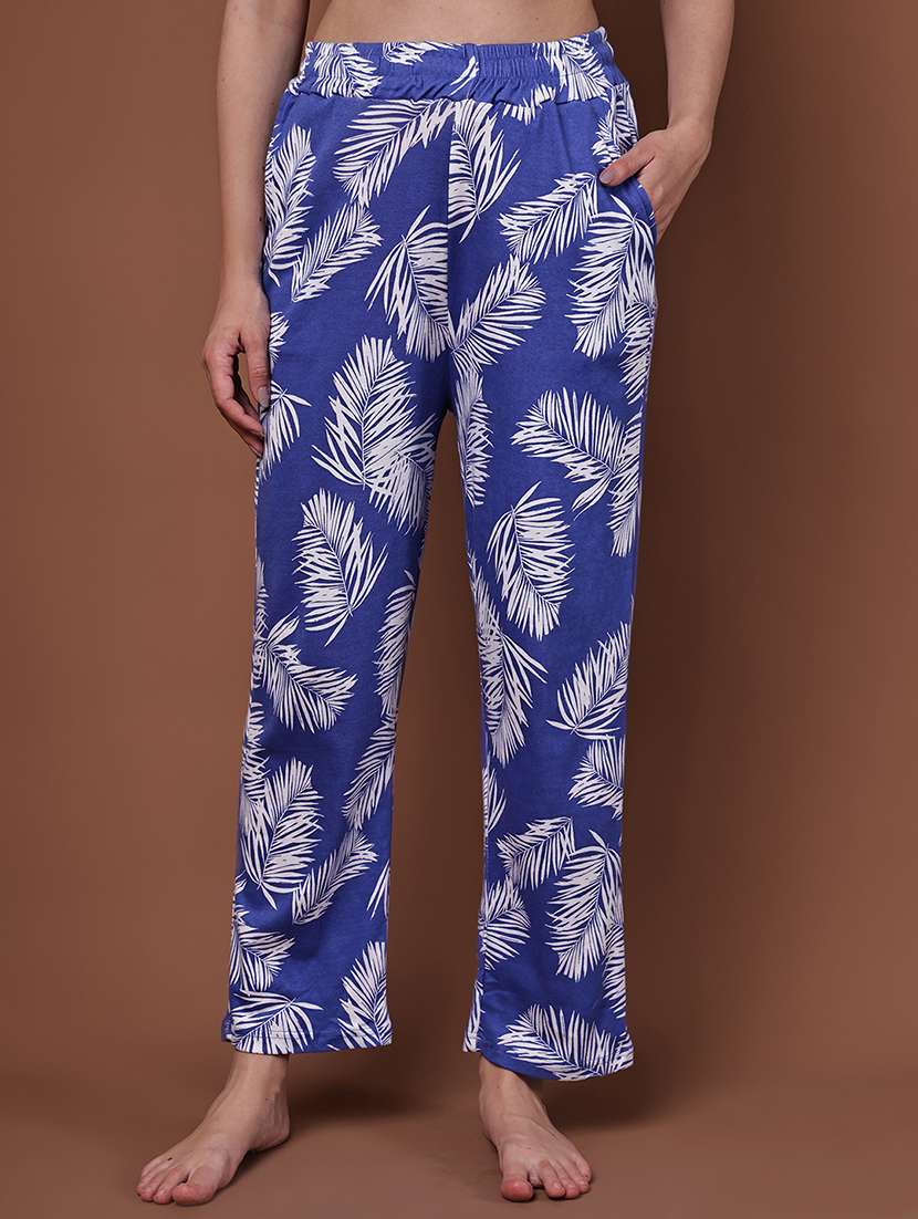 women printed mid rise lounge wear pajama