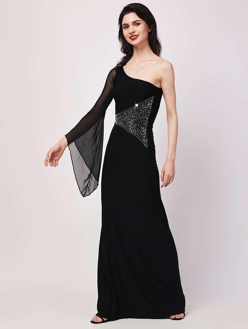 black viscose bodycon dress - 22088468 -  Standard Image - 1