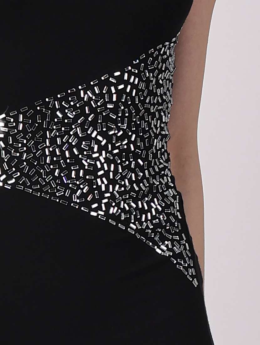 black viscose bodycon dress - 22088468 -  Standard Image - 4