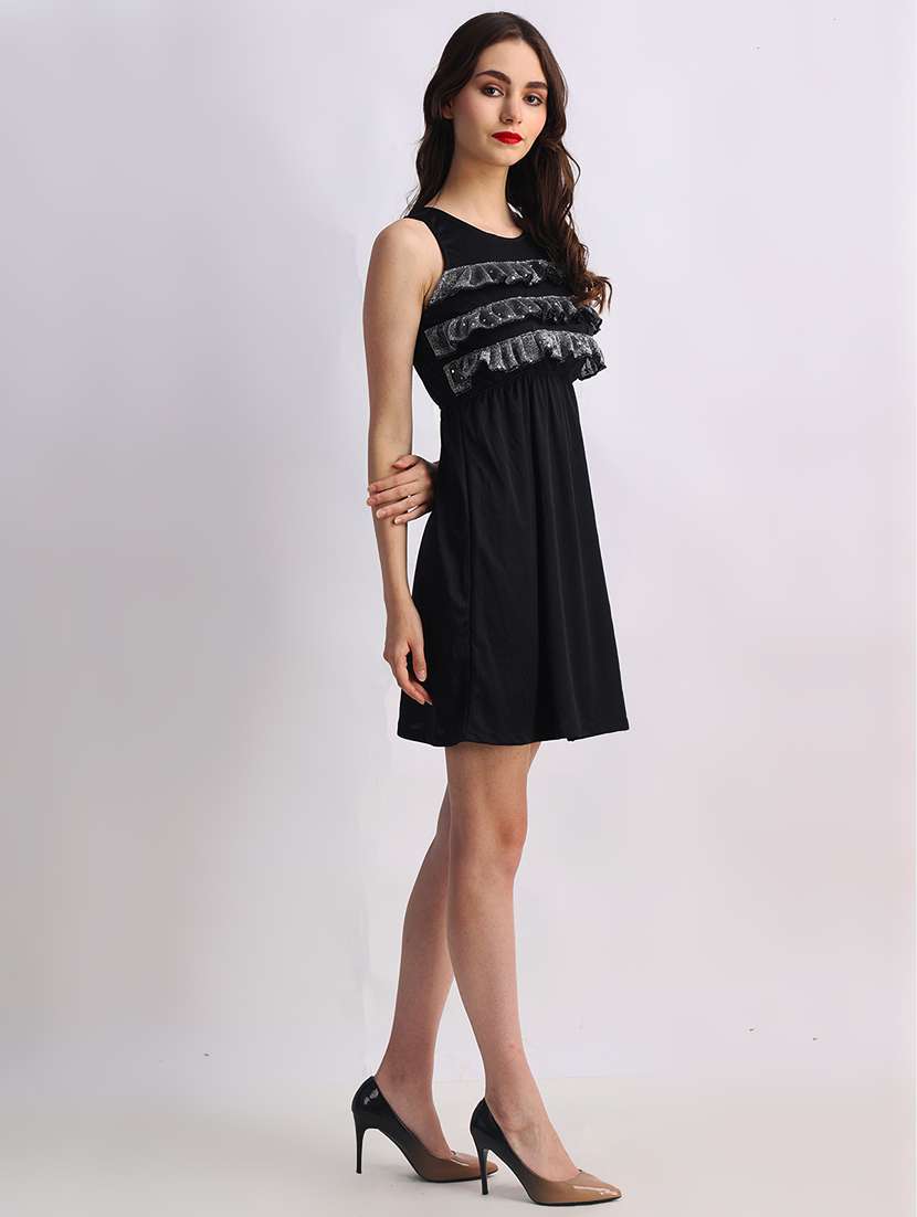 women self designed sleeveless a-line dress - 22088470 -  Standard Image - 1