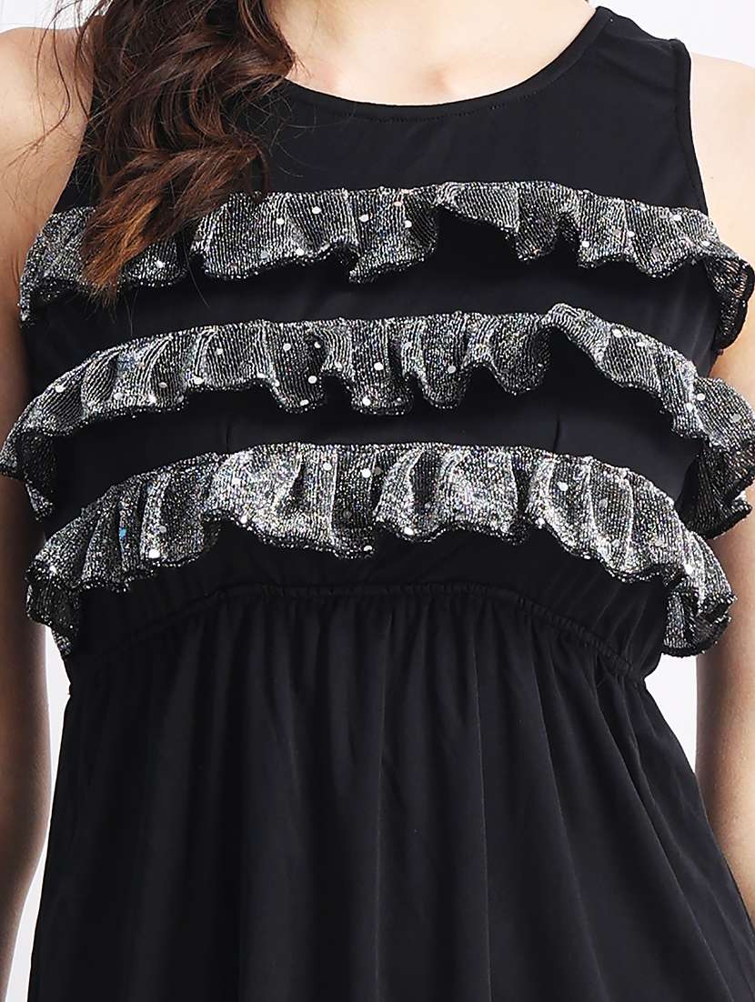 women self designed sleeveless a-line dress - 22088470 -  Standard Image - 4