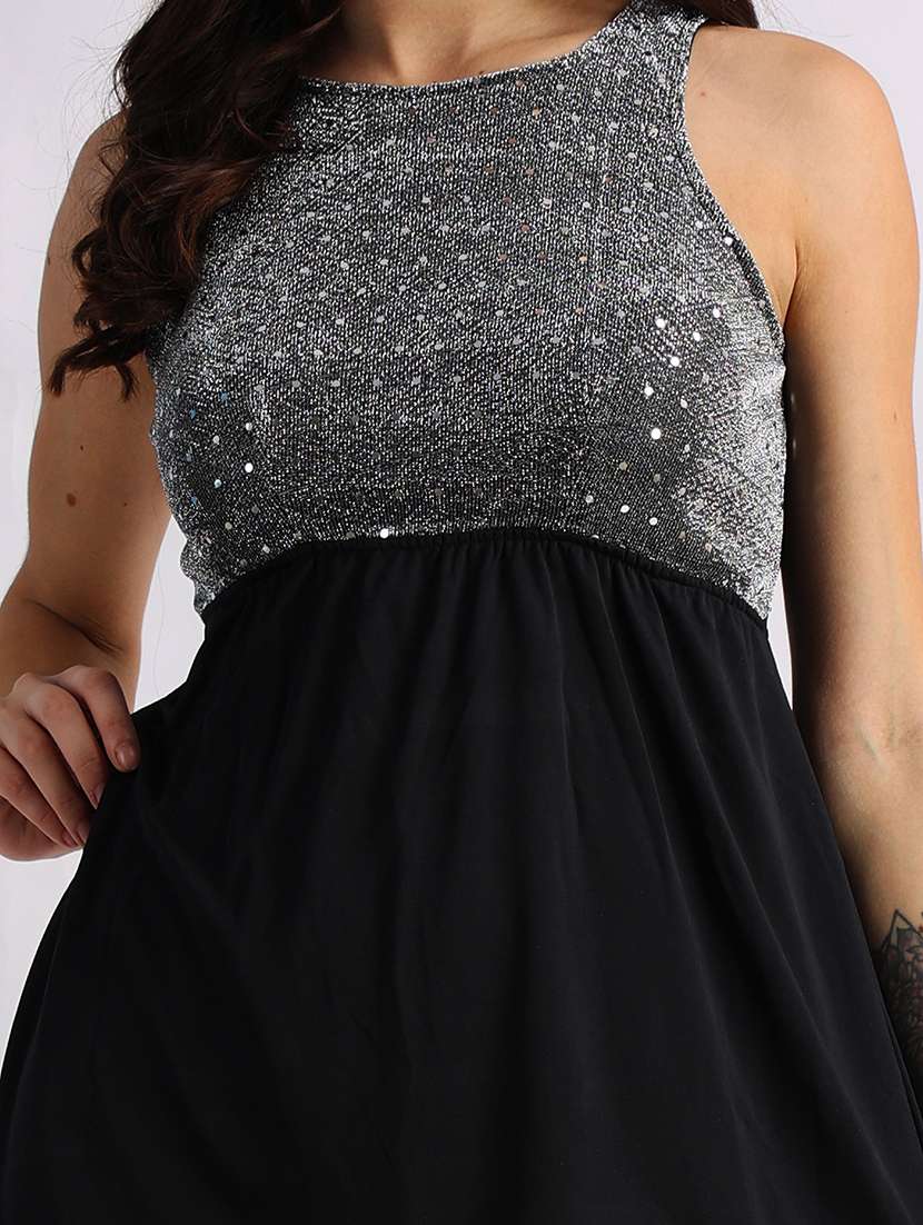 women self designed sleeveless a-line dress - 22088471 -  Standard Image - 4