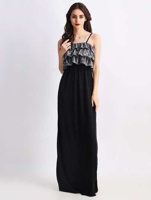 grey polyester gown dress - 22088474 -  Standard Image - 0