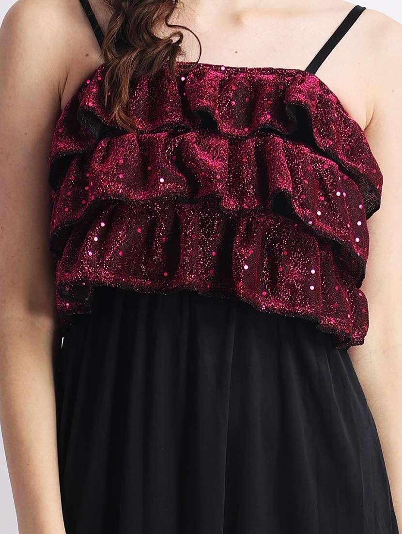 women solid shoulder strap a-line dress - 22088478 -  Standard Image - 4