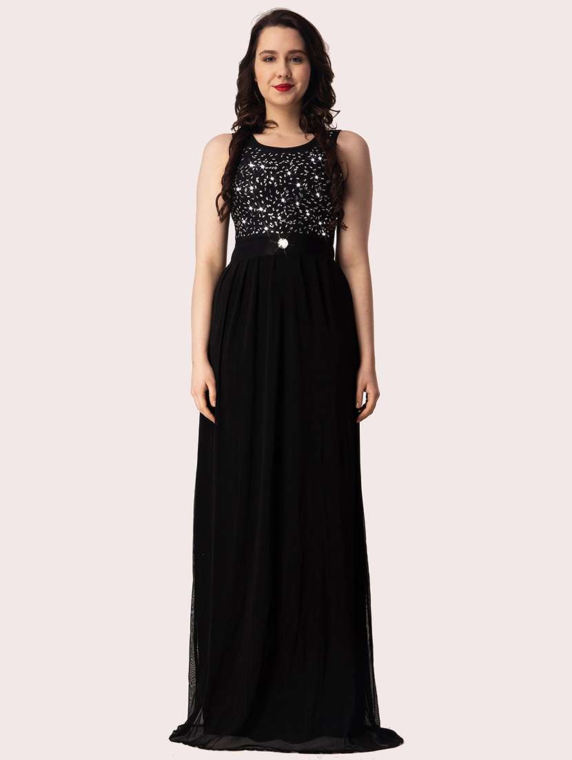 women emebllished sleeveless a-line dress - 22088486 - Zoom Image - 0