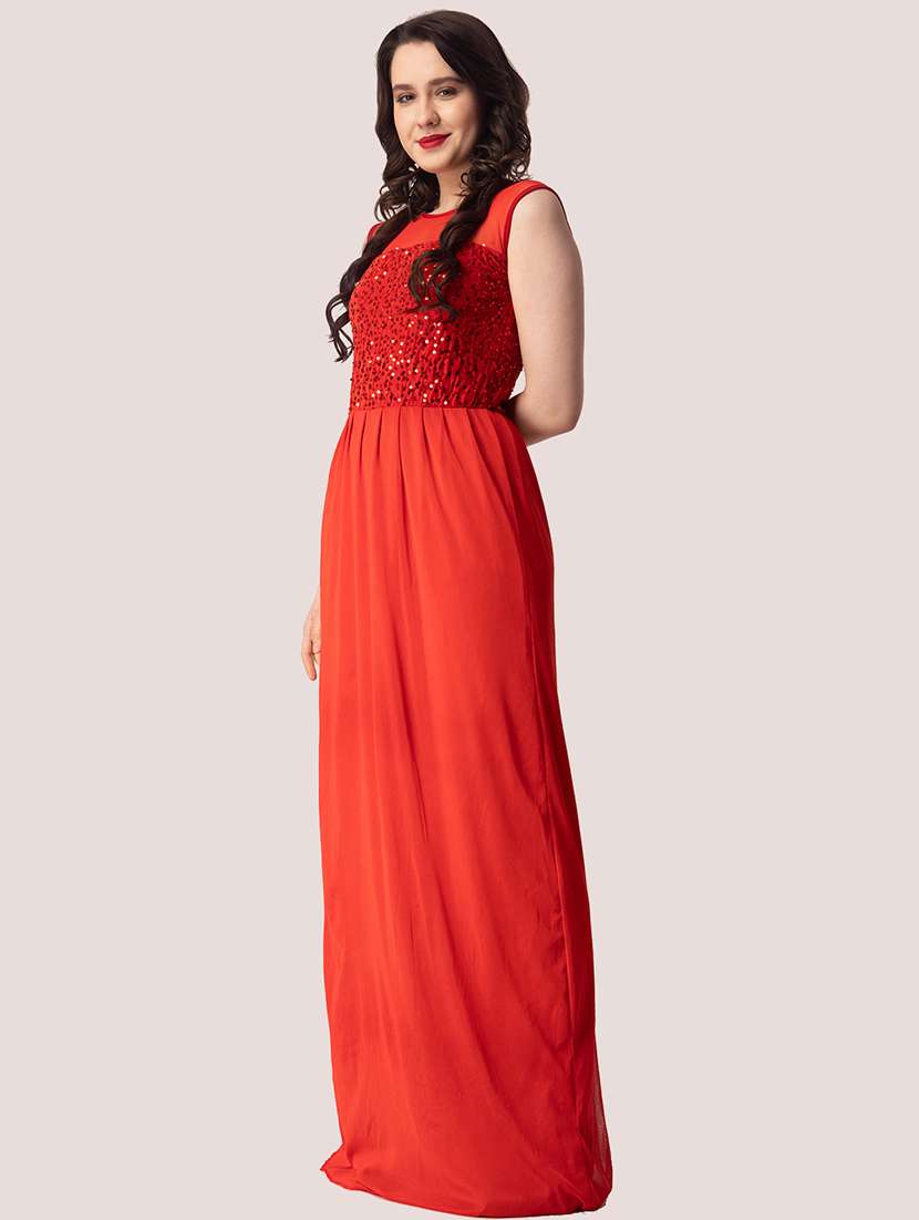 women emebllished round neck sleeveless a-line dress - 22088489 - Standard Image - 1