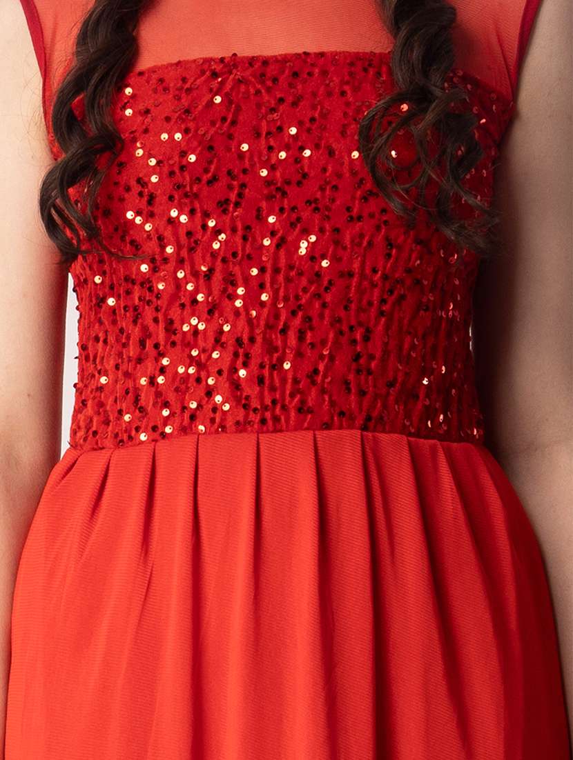 women emebllished round neck sleeveless a-line dress - 22088489 - Standard Image - 4
