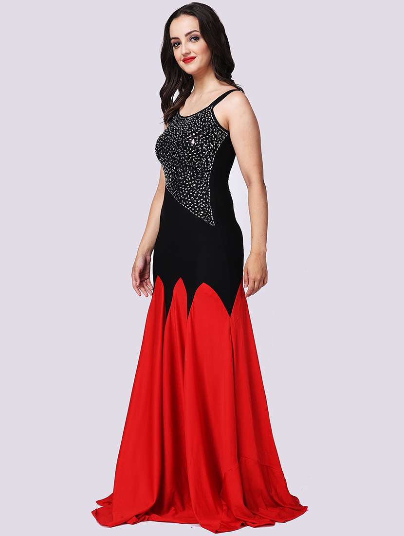 women emebllished round neck sleeveless a-line dress - 22088491 - Standard Image - 1