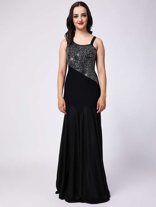 women emebllished round neck sleeveless dress - 22088492 - Standard Image - 0