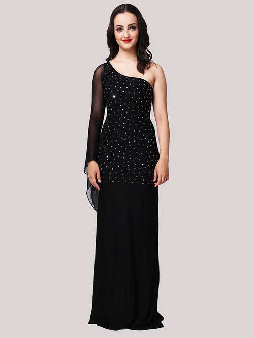 women embellished single shoulder a-line dress - 22088493 -  Standard Image - 0