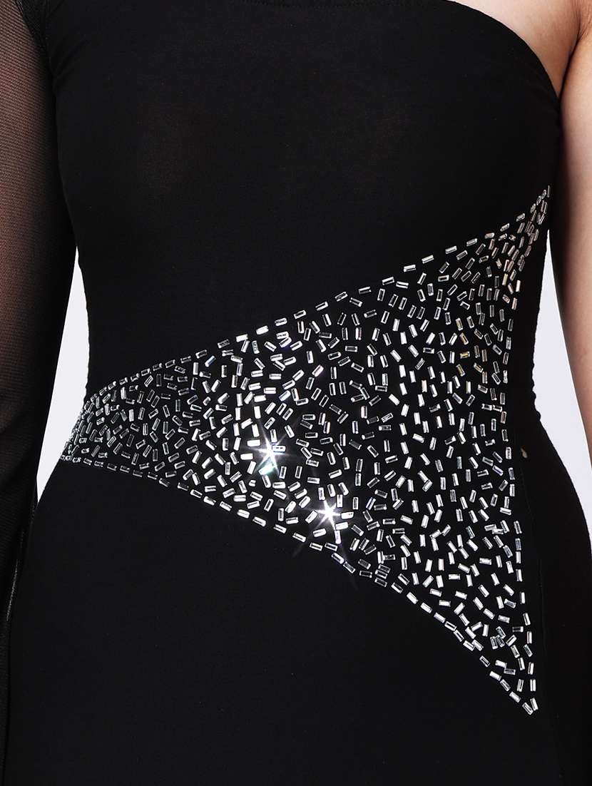 black viscose aline dress - 22088494 -  Standard Image - 4