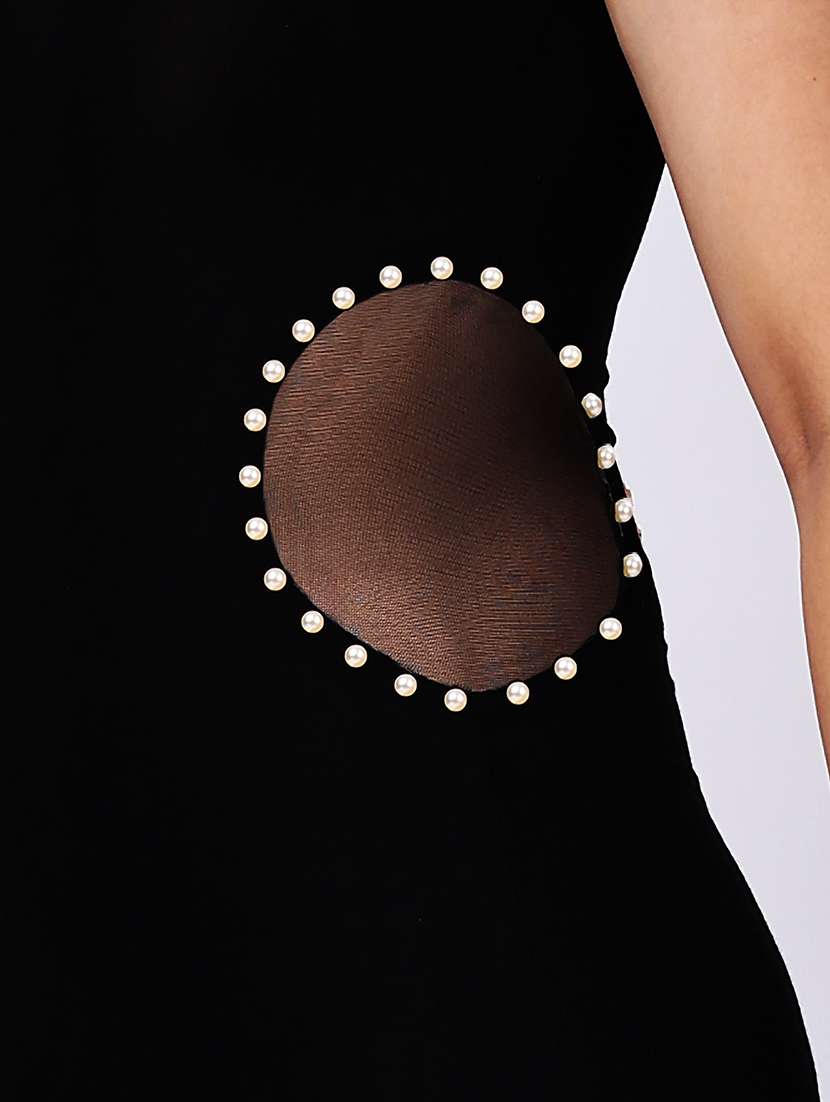 women solid shoulder strap bodycon dress - 22088497 - Standard Image - 4