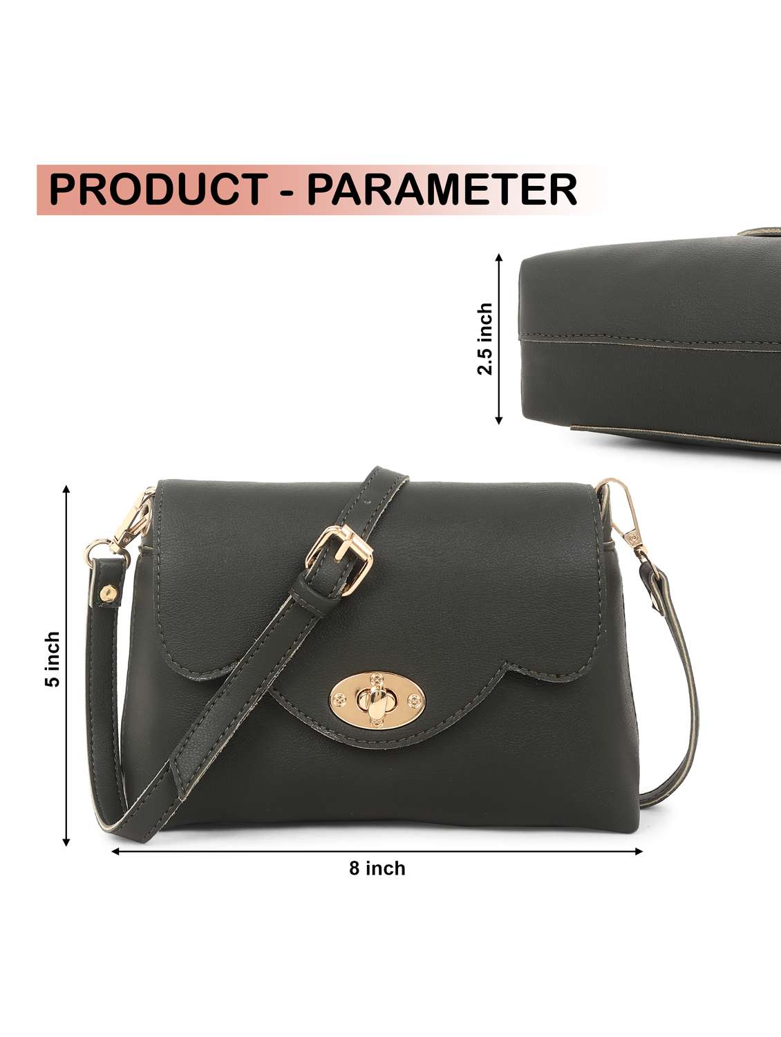 women green leatherette sling bag - 22088503 -  Standard Image - 4