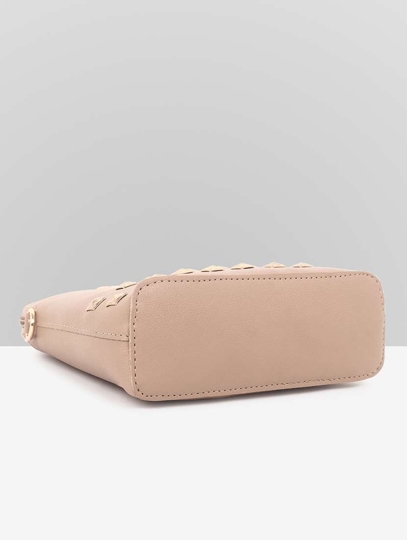 women beige leatherette sling bag - 22088506 - Standard Image - 4