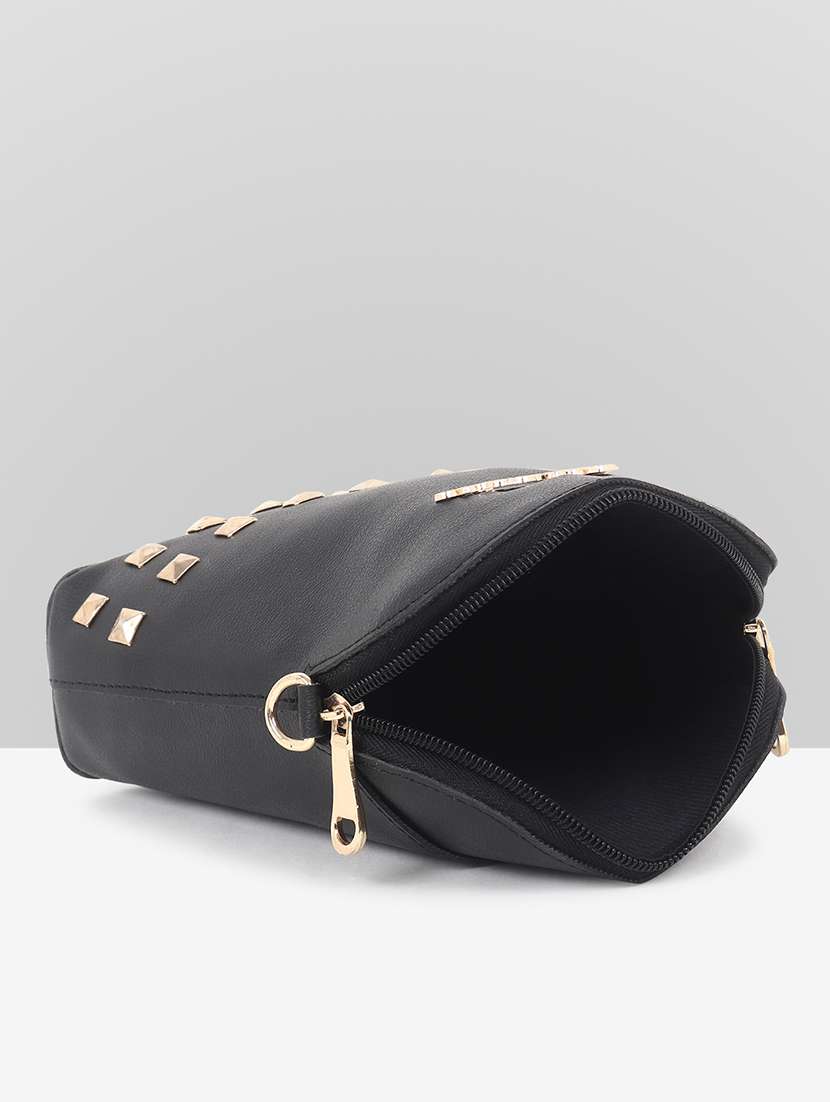 women black leatherette sling bag - 22088507 -  Standard Image - 4