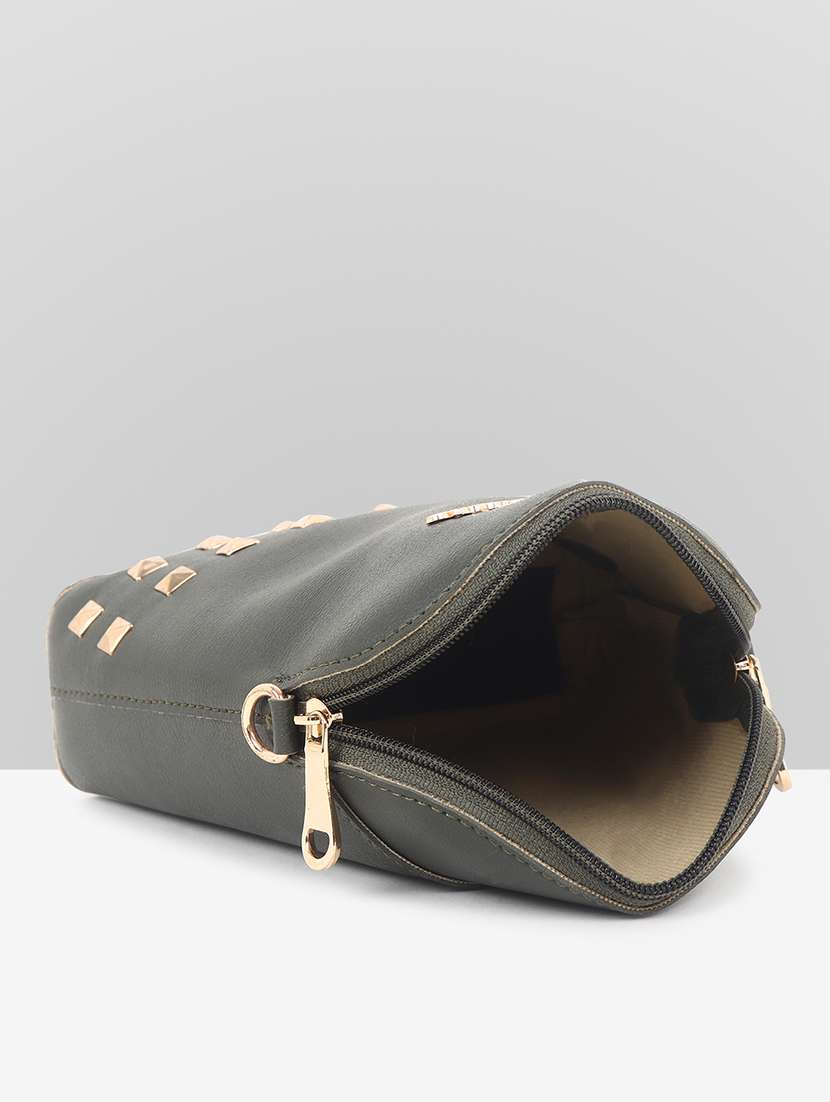 women solid leatherette sling bag - 22088509 - Standard Image - 4