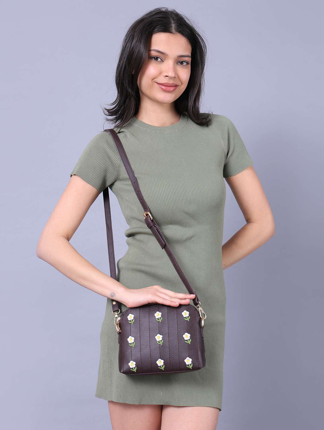 women embroidered leatherette sling bag - 22088526 - Standard Image - 1