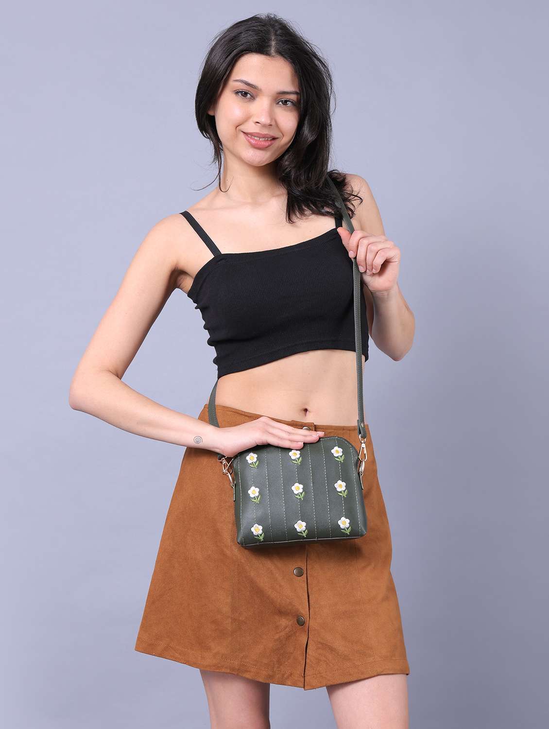 women embroidered leatherette sling bag - 22088528 -  Standard Image - 1