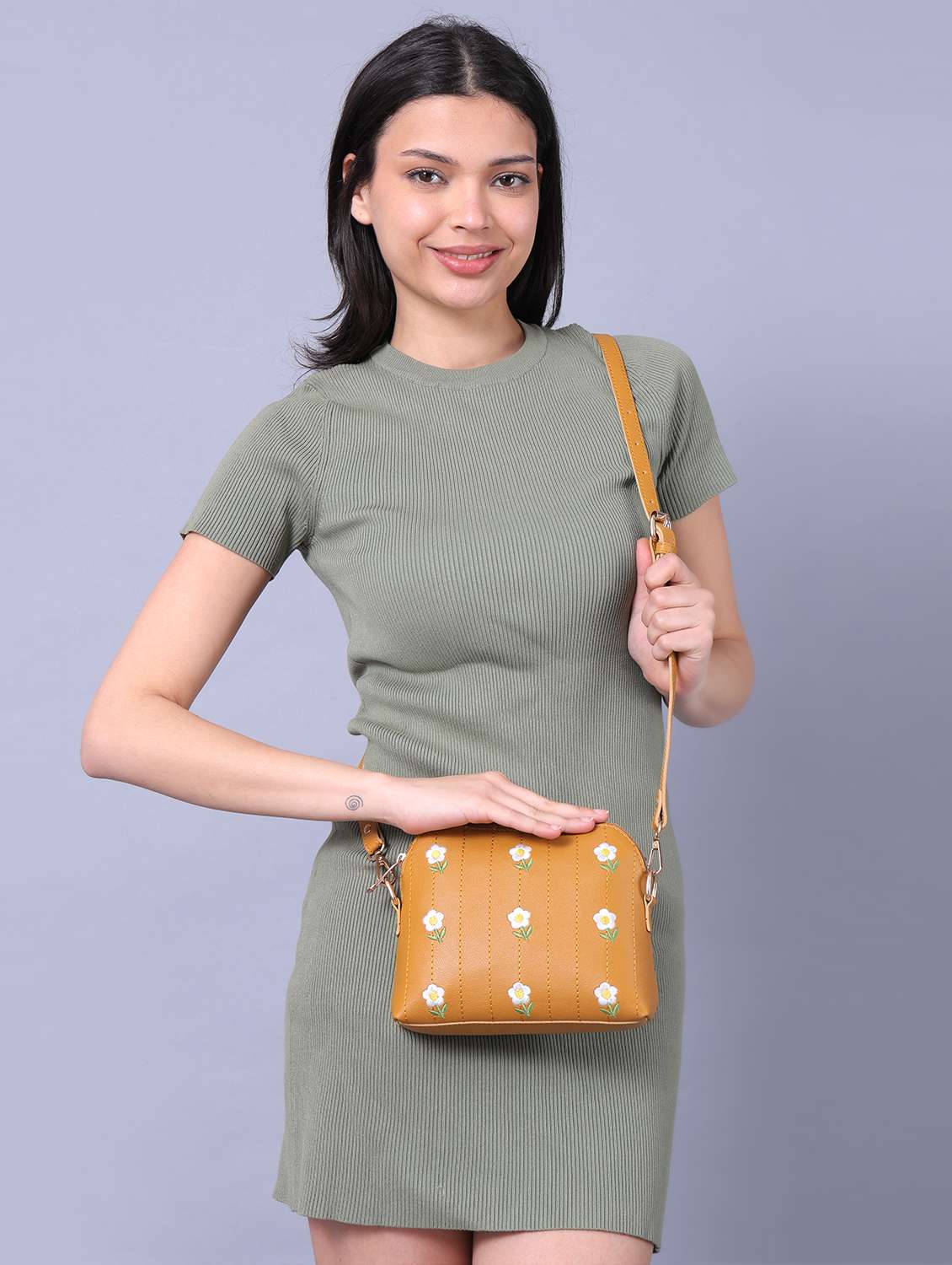 women embroidered leatherette sling bag - 22088531 - Standard Image - 1