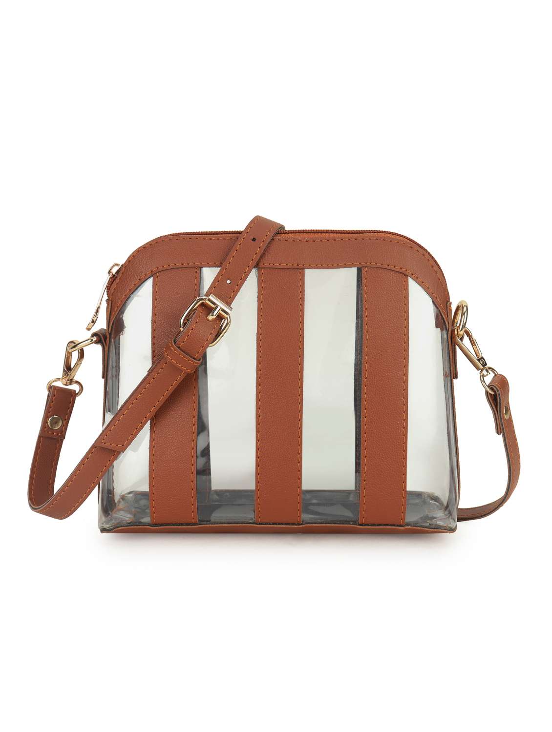 women striped leatherette sling bag - 22088536 - Zoom Image - 0