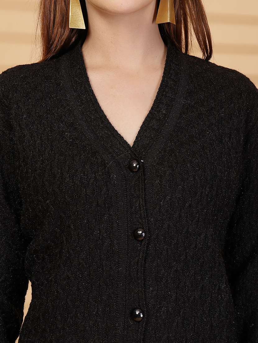 women self designed long sleeve cardigan - 22088543 -  Standard Image - 4