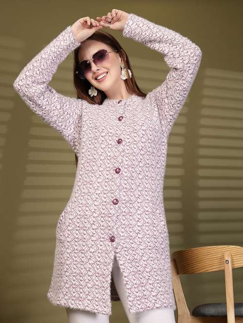 women self designed long sleeve cardigan - 22088547 -  Standard Image - 0