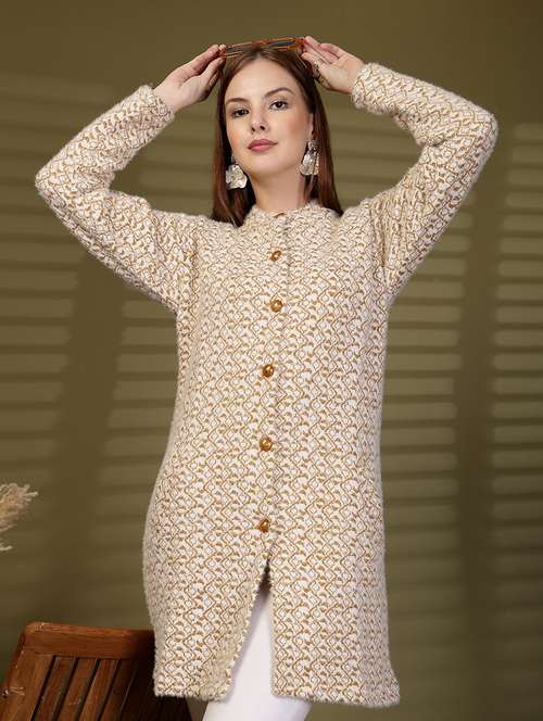 women self designed long sleeve cardigan - 22088548 -  Standard Image - 0