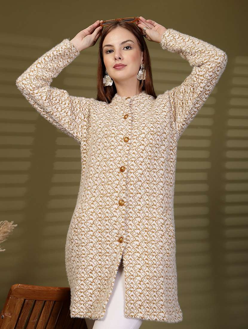 women self designed long sleeve cardigan