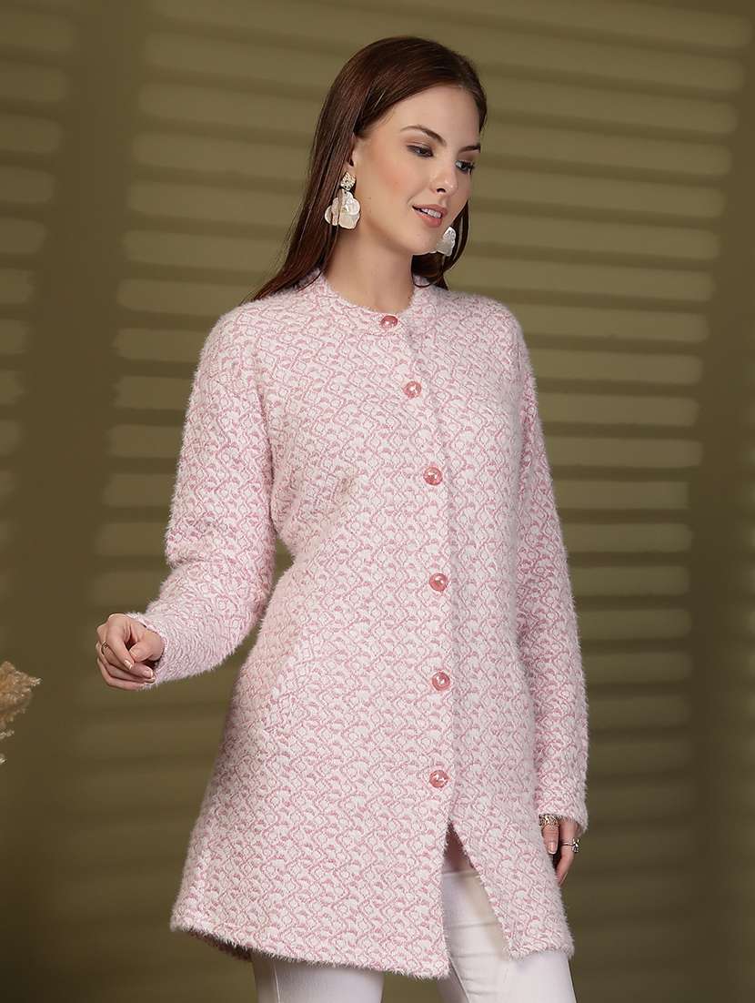 women self designed long sleeve cardigan - 22088549 - Standard Image - 1