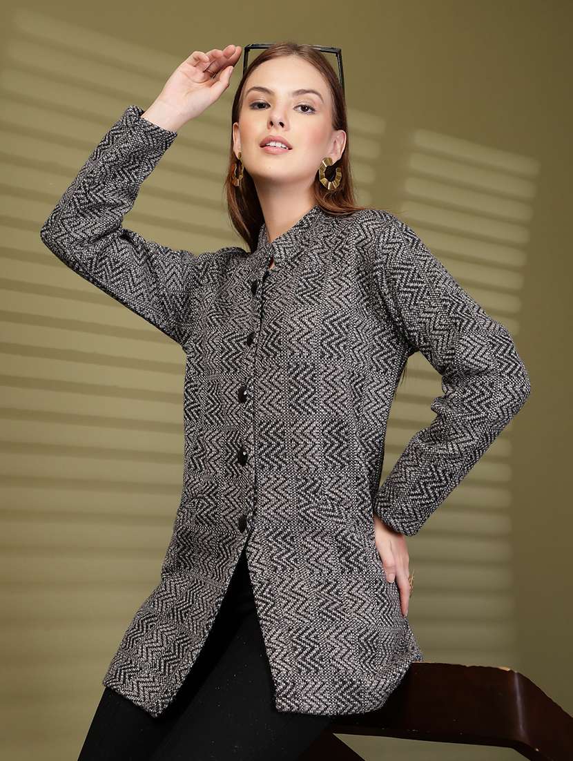 women self designed long sleeve cardigan