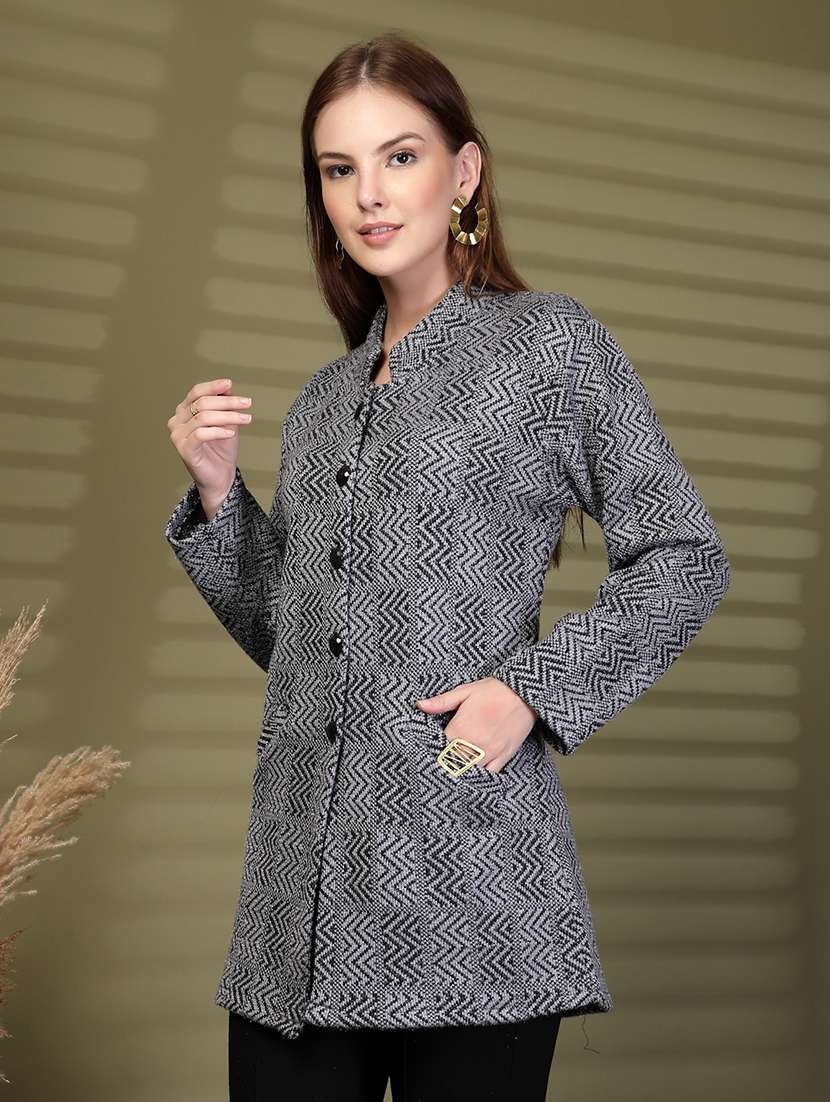 women self designed long sleeve cardigan - 22088551 - Standard Image - 1