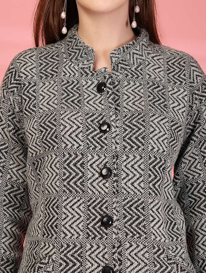 women self designed long sleeve cardigan - 22088552 - Standard Image - 4