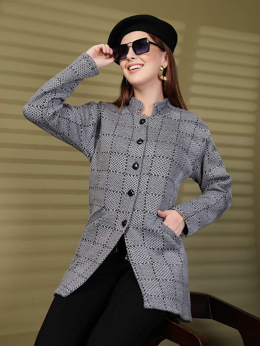 women self designed long sleeve cardigan