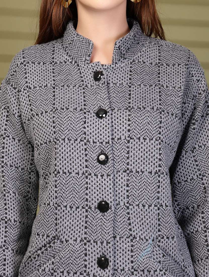 women self designed long sleeve cardigan - 22088553 - Standard Image - 4
