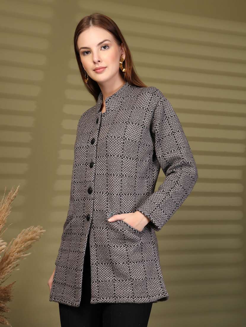 women self designed long sleeve cardigan - 22088554 -  Standard Image - 1