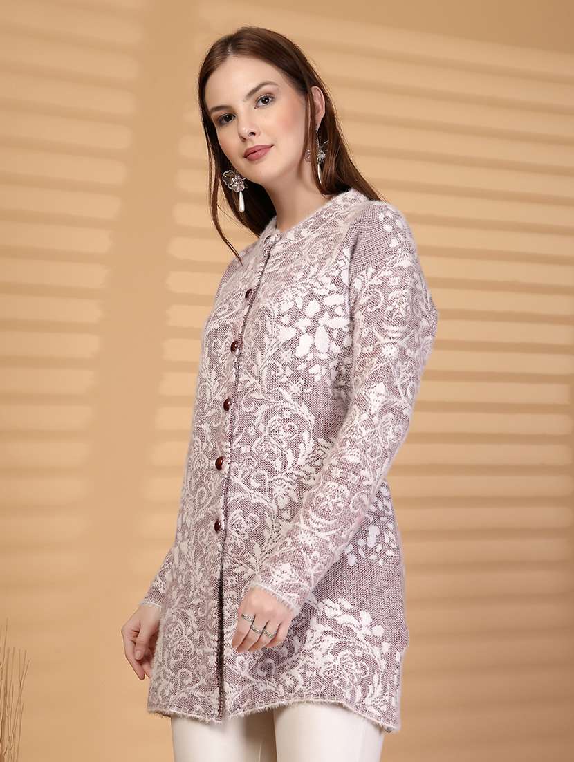 women self designed long sleeve cardigan - 22088557 -  Standard Image - 1