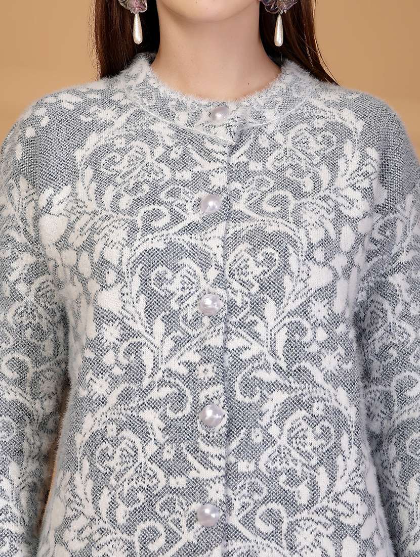 women self designed long sleeve cardigan - 22088558 - Standard Image - 4