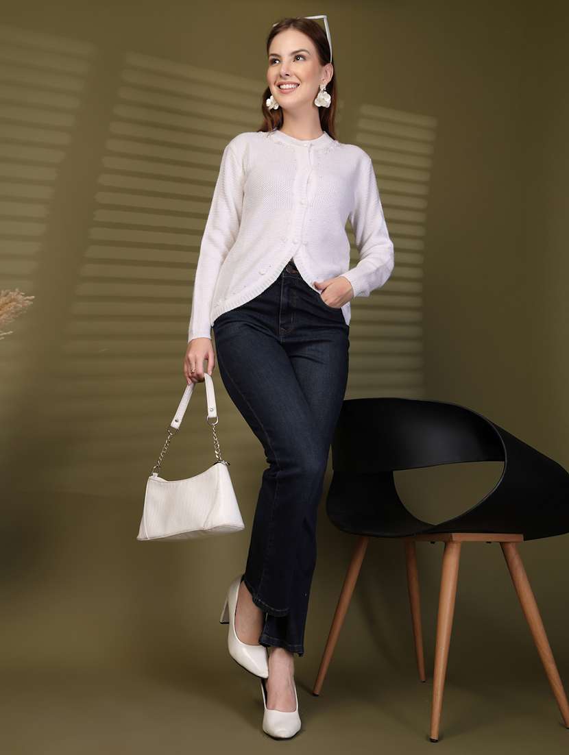 women self designed long sleeve cardigan - 22088562 -  Standard Image - 4