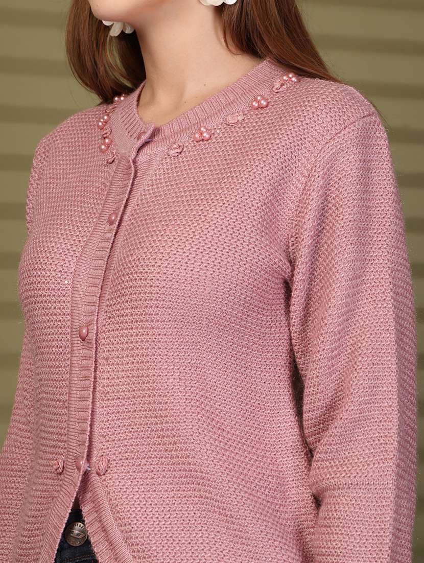 women self designed long sleeve cardigan - 22088563 - Standard Image - 4