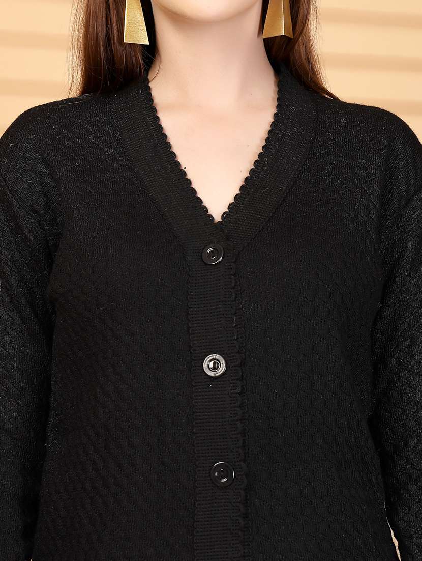 women self designed long sleeve cardigan - 22088566 -  Standard Image - 4