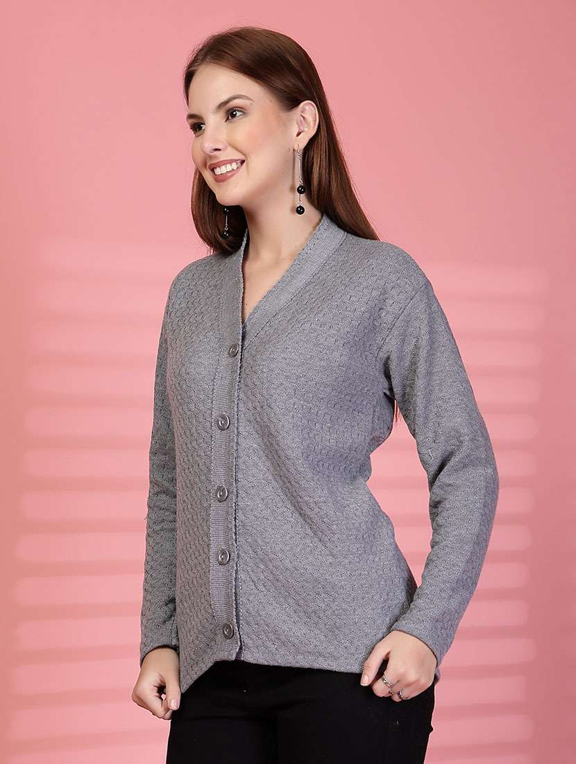 women self designed long sleeve cardigan - 22088569 -  Standard Image - 1