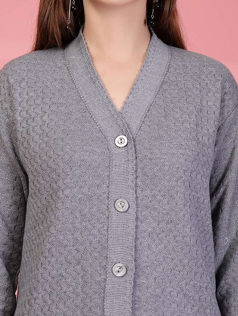 women self designed long sleeve cardigan - 22088569 -  Standard Image - 4